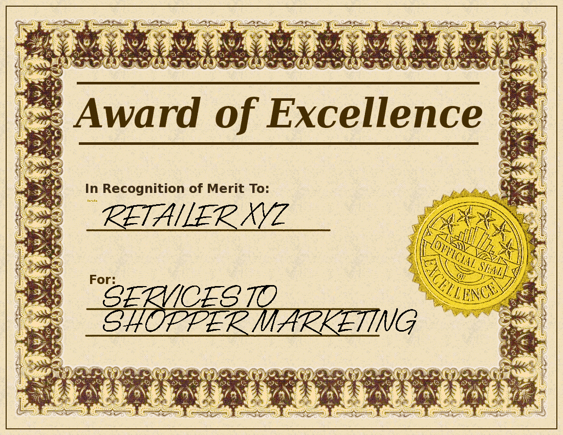 best retailer award certificate